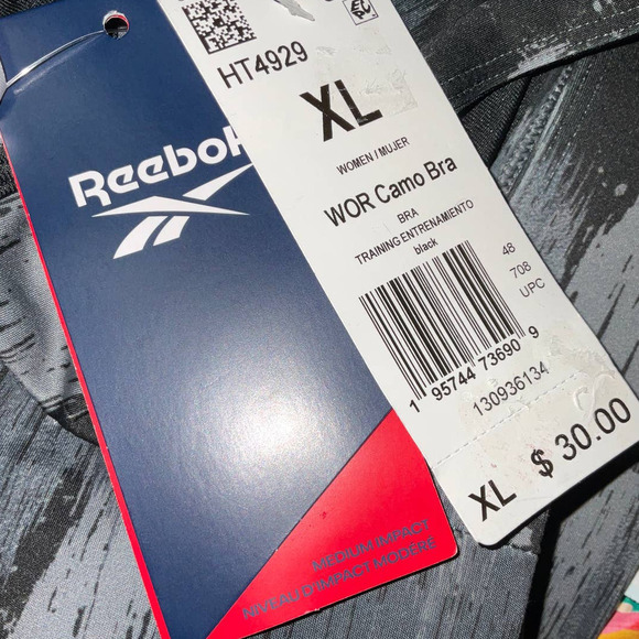 Reebok Women's Workout Ready Camo-Print Low-Impact Sports Bra XL NWT - Picture 3 of 5